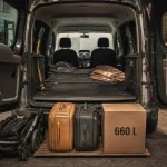 Dimension coffre Kangoo 2 : 660 L en 5 places, banquette rabattue
