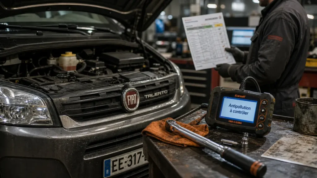 Fiat Talento problème : voyant antipollution AdBlue à contrôler, test OBD-II au garage