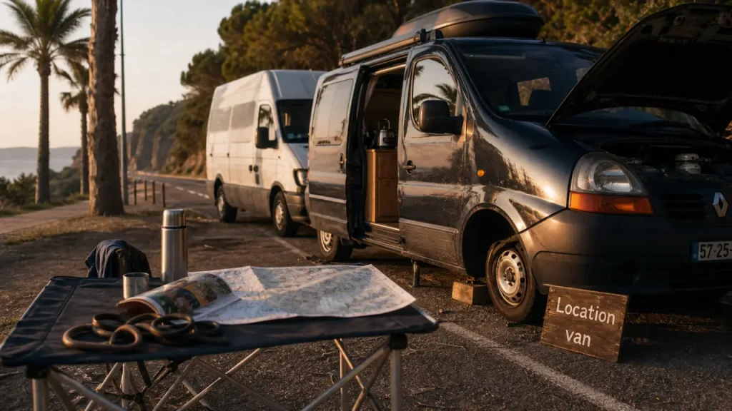 location van aménagé espagne : van compact et fourgon