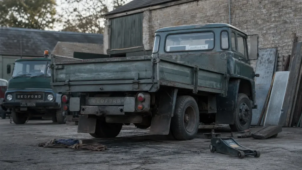 Camions Bedford : camion Bedford TK utilitaire, vue arrière
