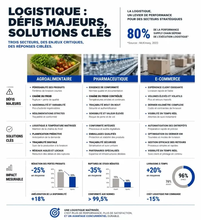 Infographie des solutions de WK Transport Logistique pour l'optimisation de la chaîne d'approvisionnement