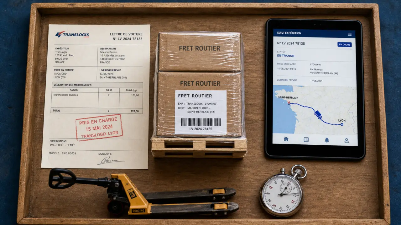 Photo fret routier : groupage et messagerie sans payer le vide