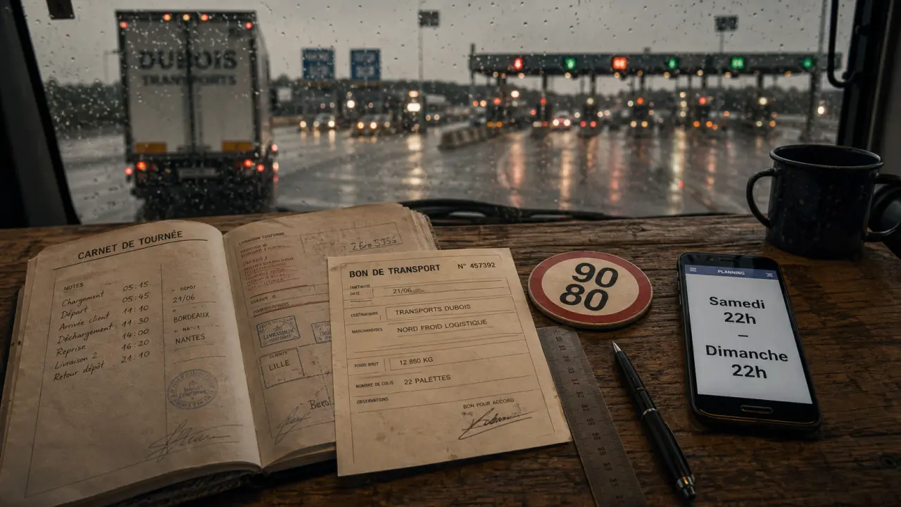 Interdit poids lourds week-end : dérogations France, planning sur smartphone