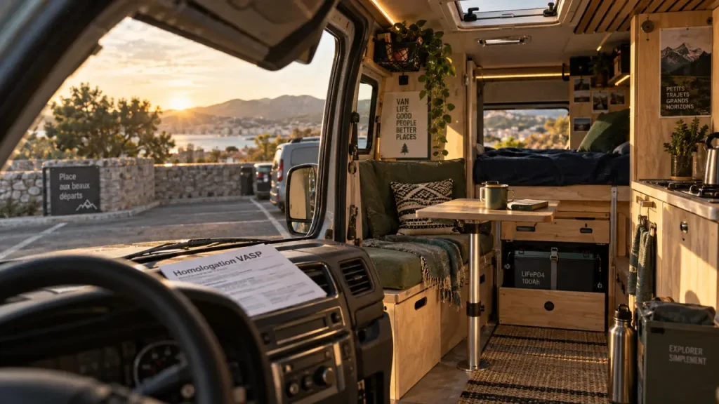 Camions amenages : fourgon aménagé compact, isolation et panneau solaire