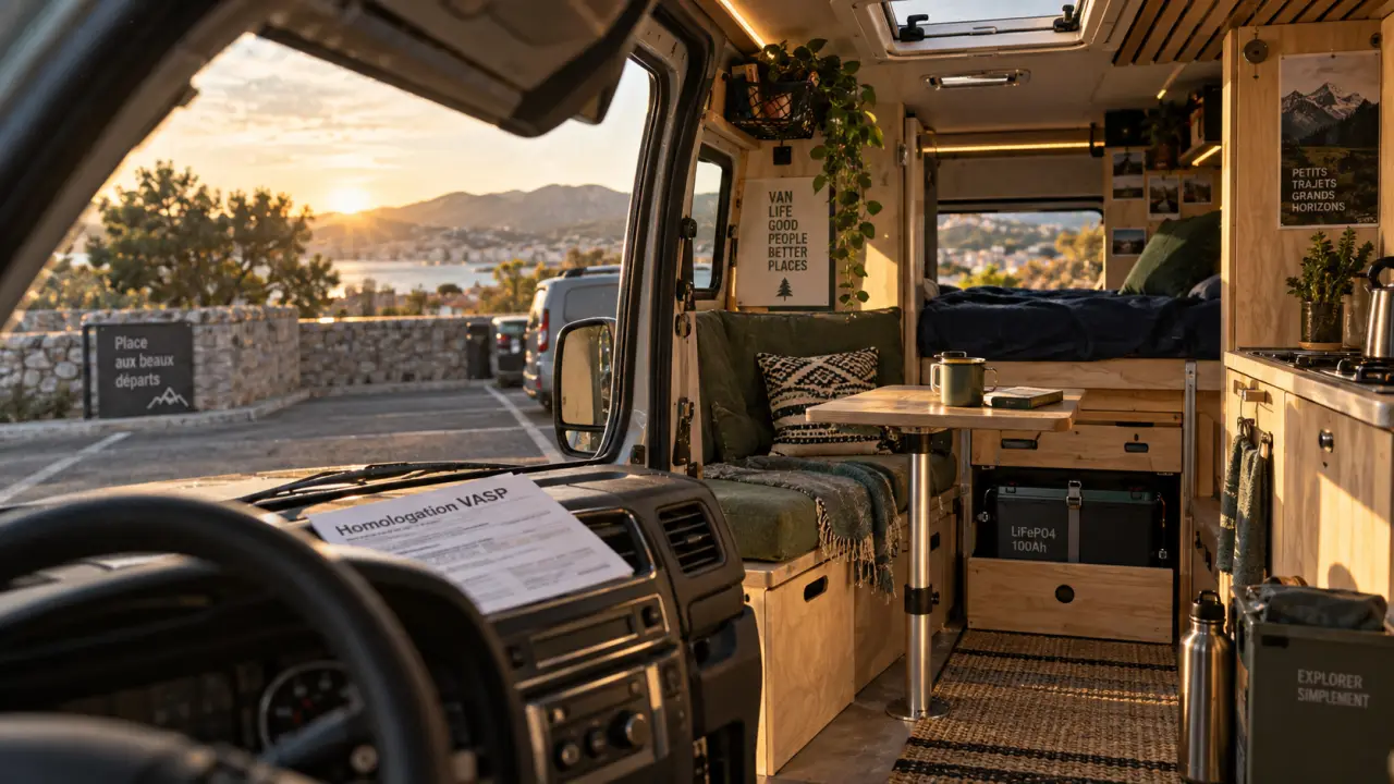 Camions amenages : fourgon aménagé compact, isolation et panneau solaire