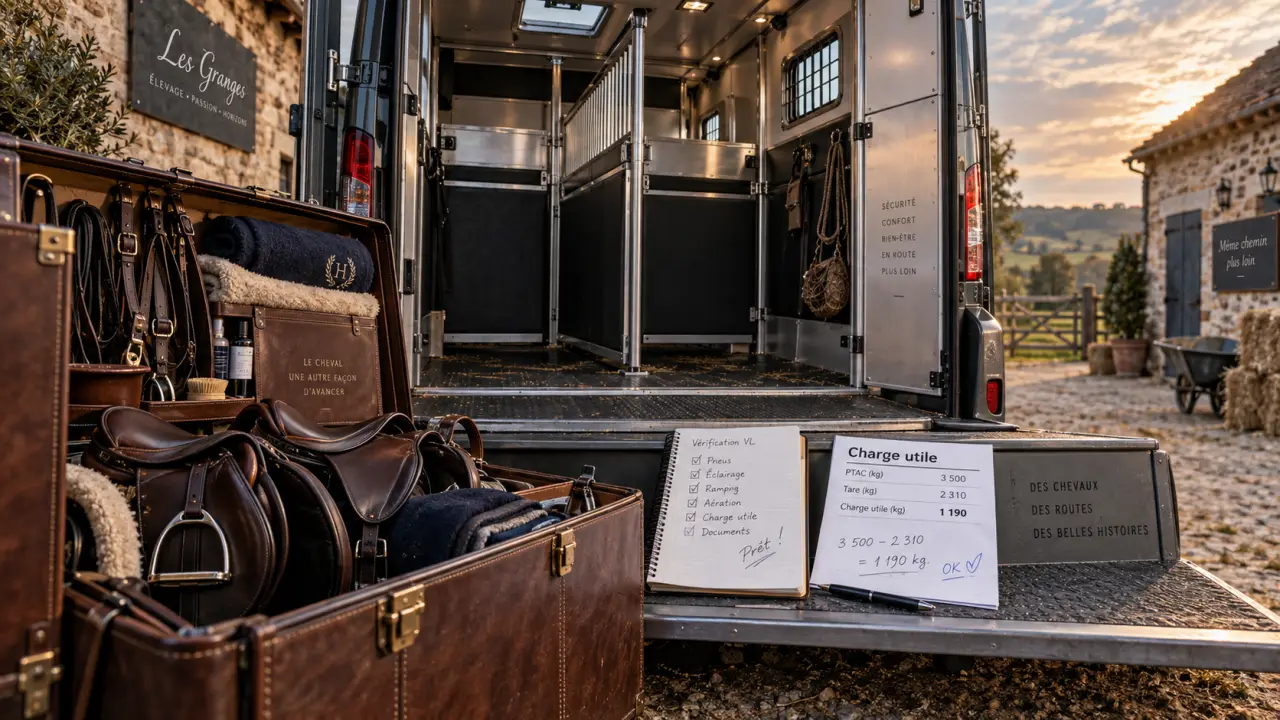 Camions VL pour 2 chevaux, charge utile et compartiment avec stalles