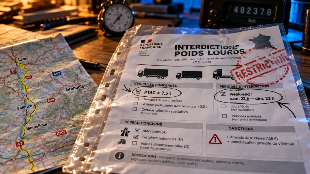 Circulation des poids lourds : horaires et exceptions à vérifier avant tournée