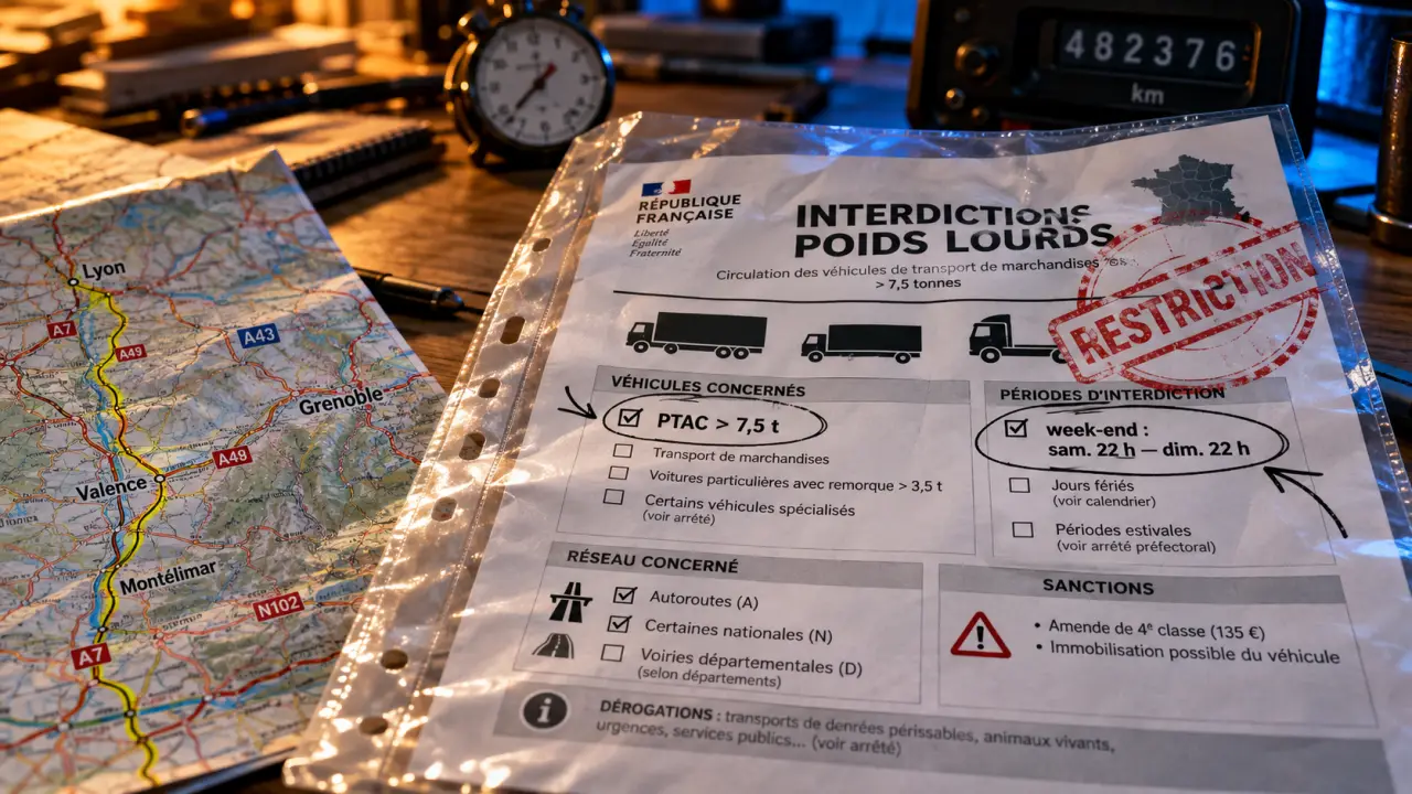 Circulation des poids lourds : horaires et exceptions à vérifier avant tournée