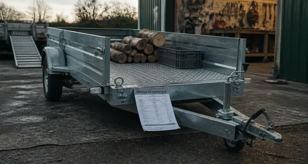 Remorques lider : remorque utilitaire en acier galvanisé, plancher strié, rampe et outils