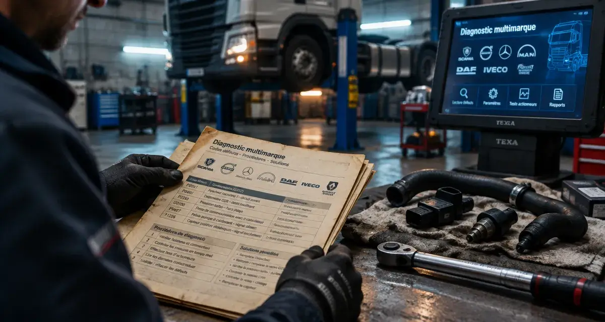 AD Poids Lourds : diagnostic multimarque en atelier, pièces et outillage