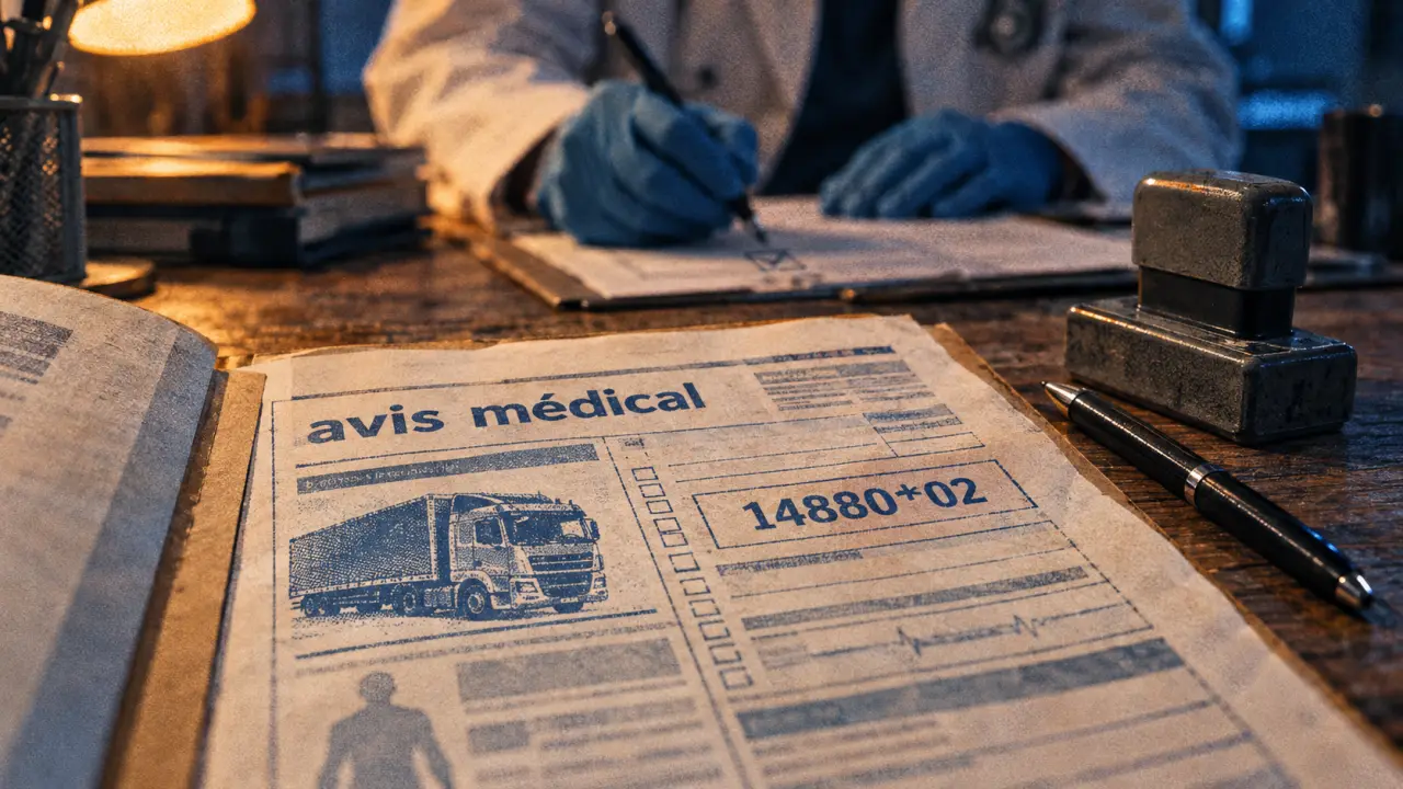 Cerfa visite médicale poids lourds 14880*02, dossier prêt