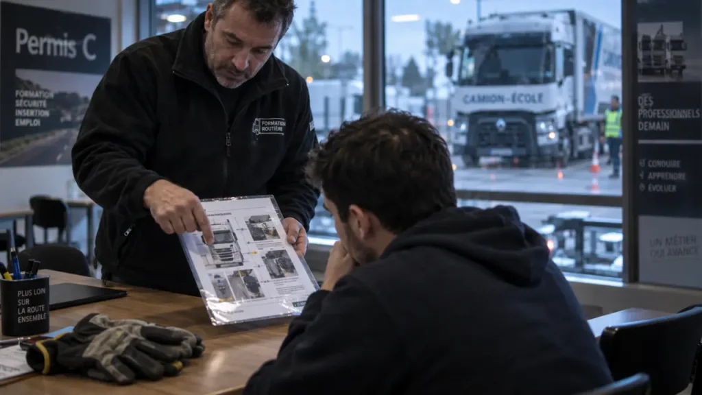 AC poids lourds : formateur et fiche orale en centre