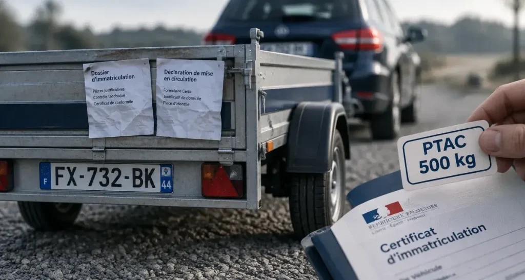 Immatriculation des remorques : plaque selon PTAC et carte grise